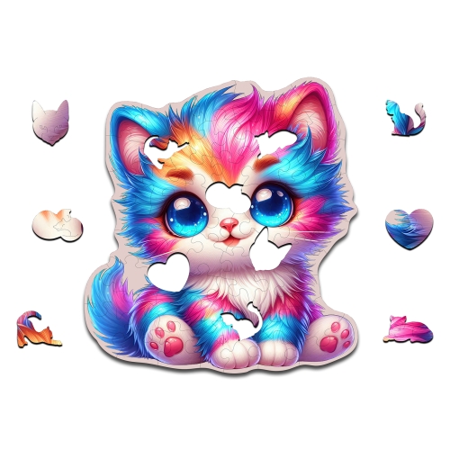 Puzzle Drewniane Kotek 59 elementów